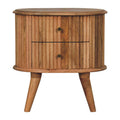 Soba Nordic Solid Mango Wood Bedside Table – Oak-Ish Finish