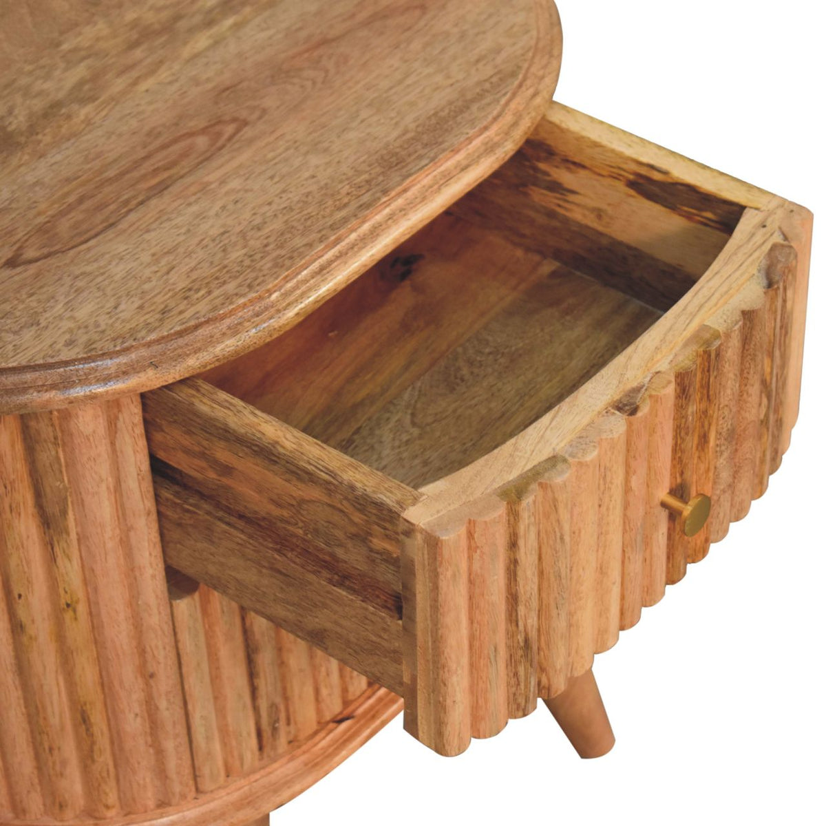 Soba Nordic Solid Mango Wood Bedside Table – Oak-Ish Finish