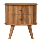 Soba Nordic Solid Mango Wood Bedside Table – Oak-Ish Finish
