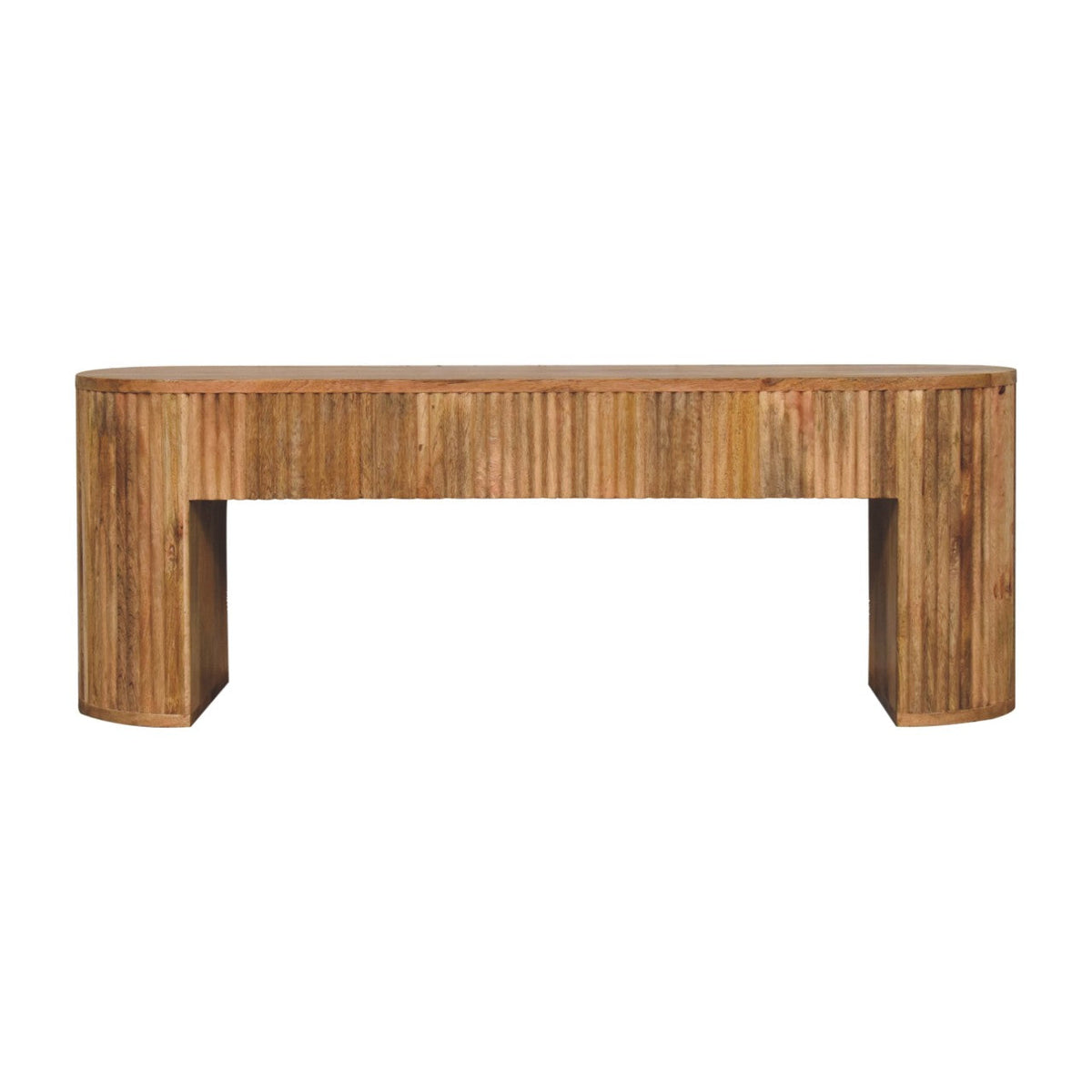 Soba Straight Solid Mango Wood Media Unit – Oak-Ish Finish