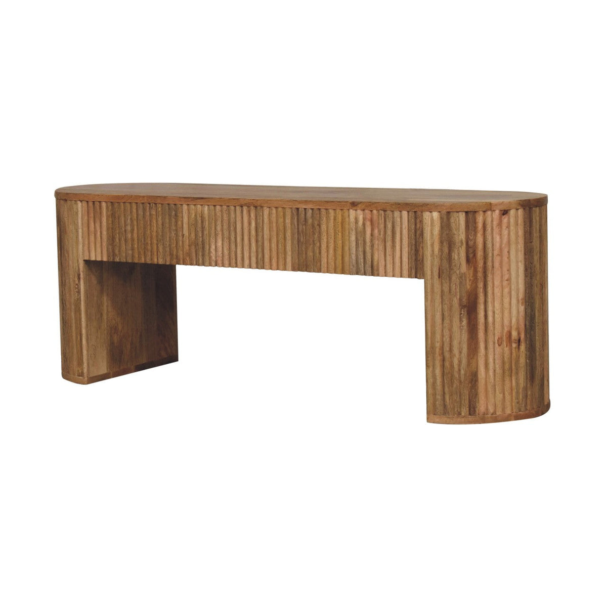 Soba Straight Solid Mango Wood Media Unit – Oak-Ish Finish