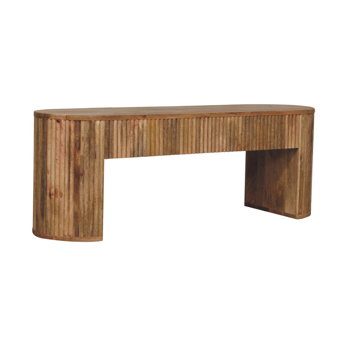 Soba Straight Solid Mango Wood Media Unit – Oak-Ish Finish