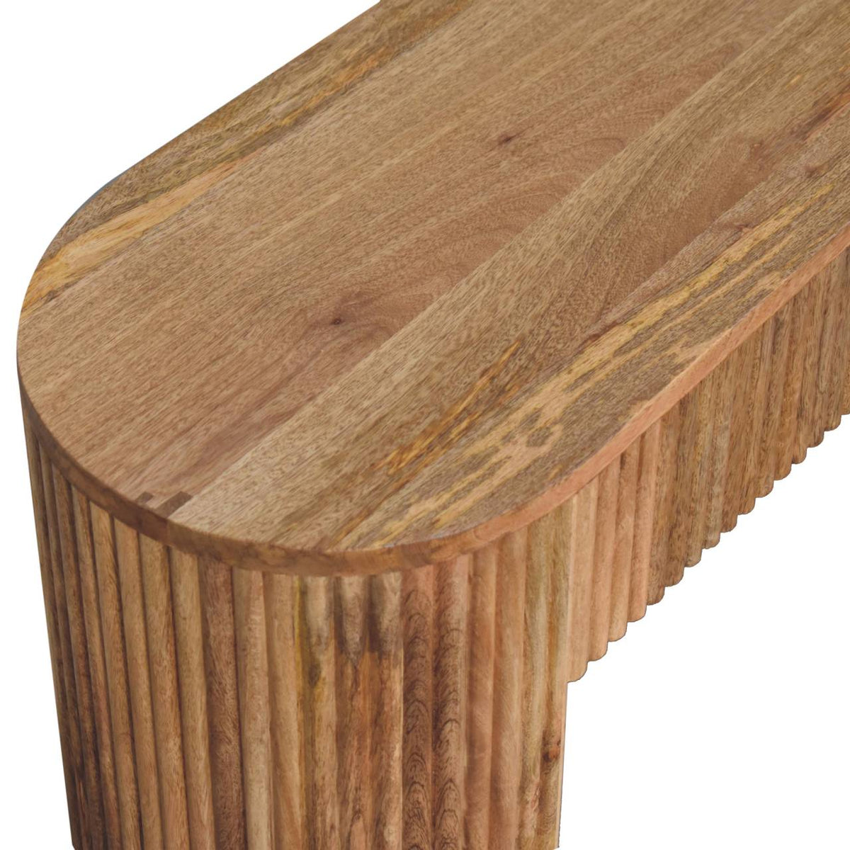 Soba Straight Solid Mango Wood Media Unit – Oak-Ish Finish