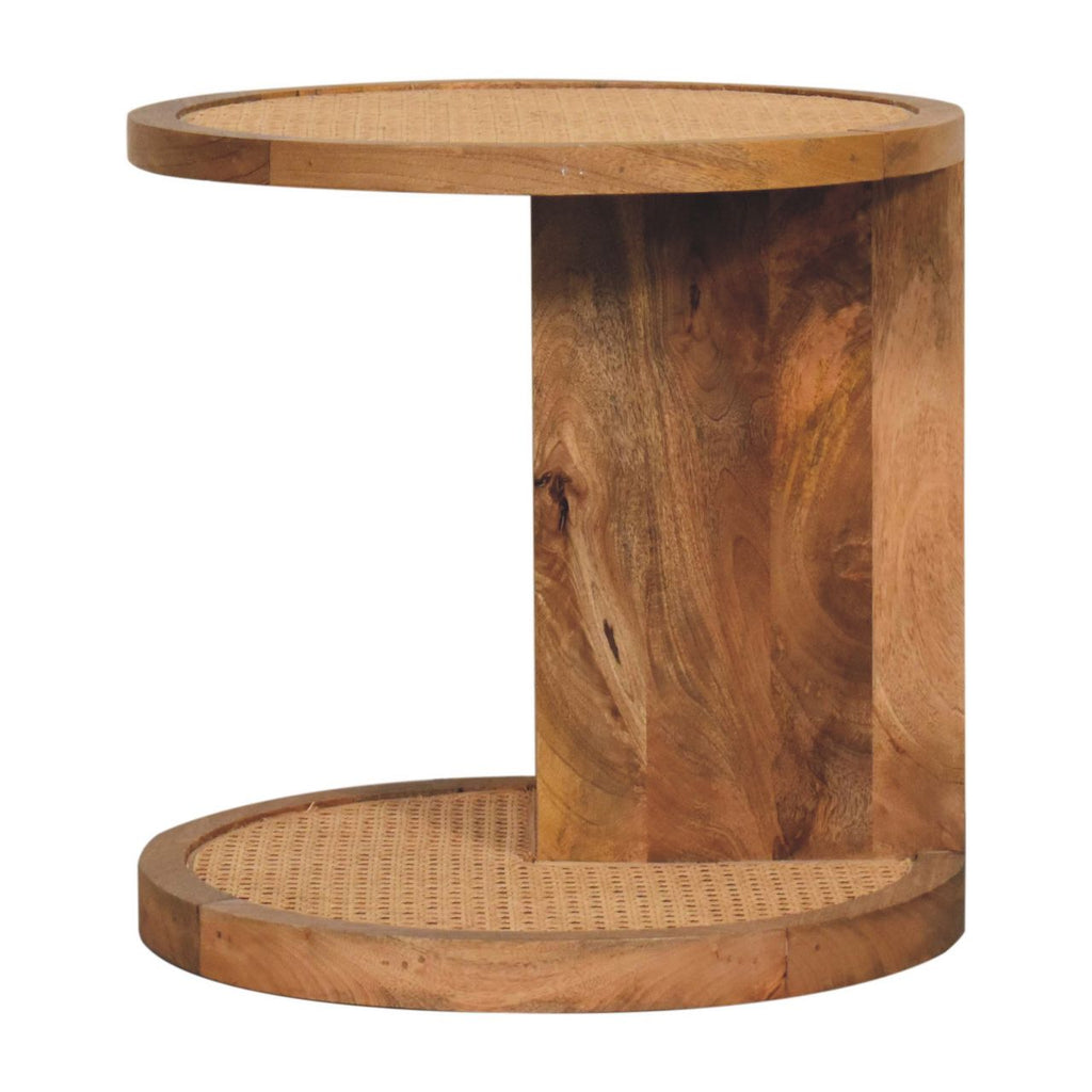 Close-Knit Corner Solid Mango Wood End Table – Oak-Ish Finish