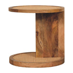 Close-Knit Corner Solid Mango Wood End Table – Oak-Ish Finish