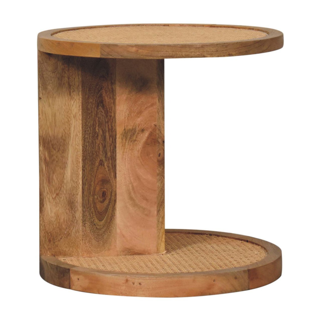 Close-Knit Corner Solid Mango Wood End Table – Oak-Ish Finish