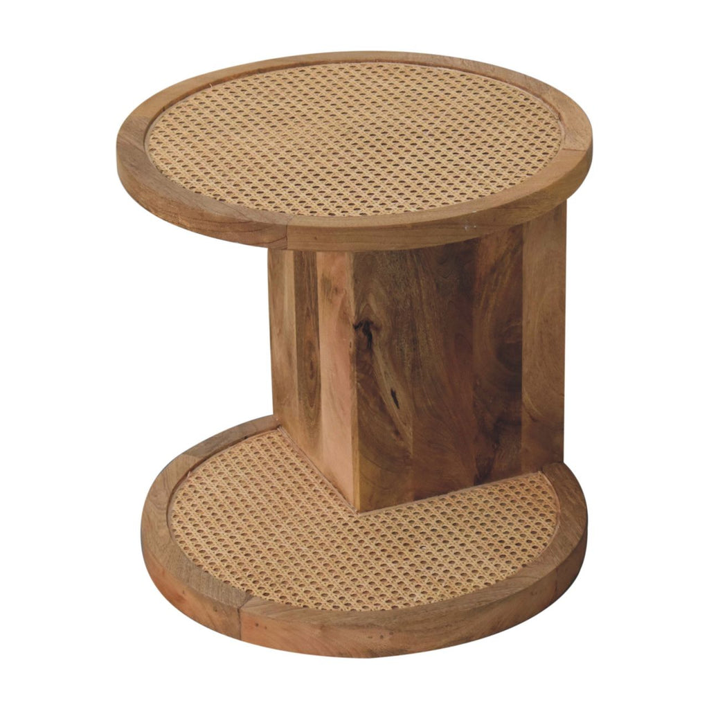 Close-Knit Corner Solid Mango Wood End Table – Oak-Ish Finish