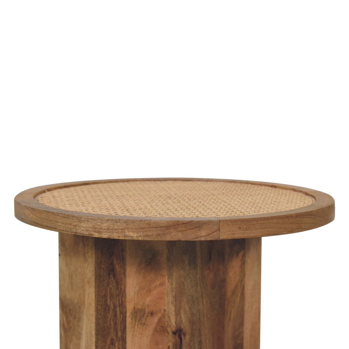 Close-Knit Corner Solid Mango Wood End Table – Oak-Ish Finish