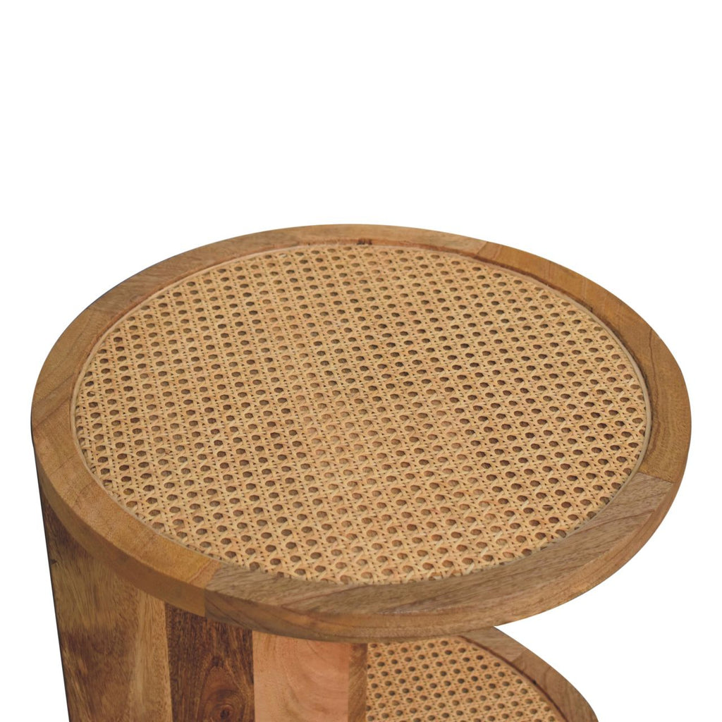 Close-Knit Corner Solid Mango Wood End Table – Oak-Ish Finish
