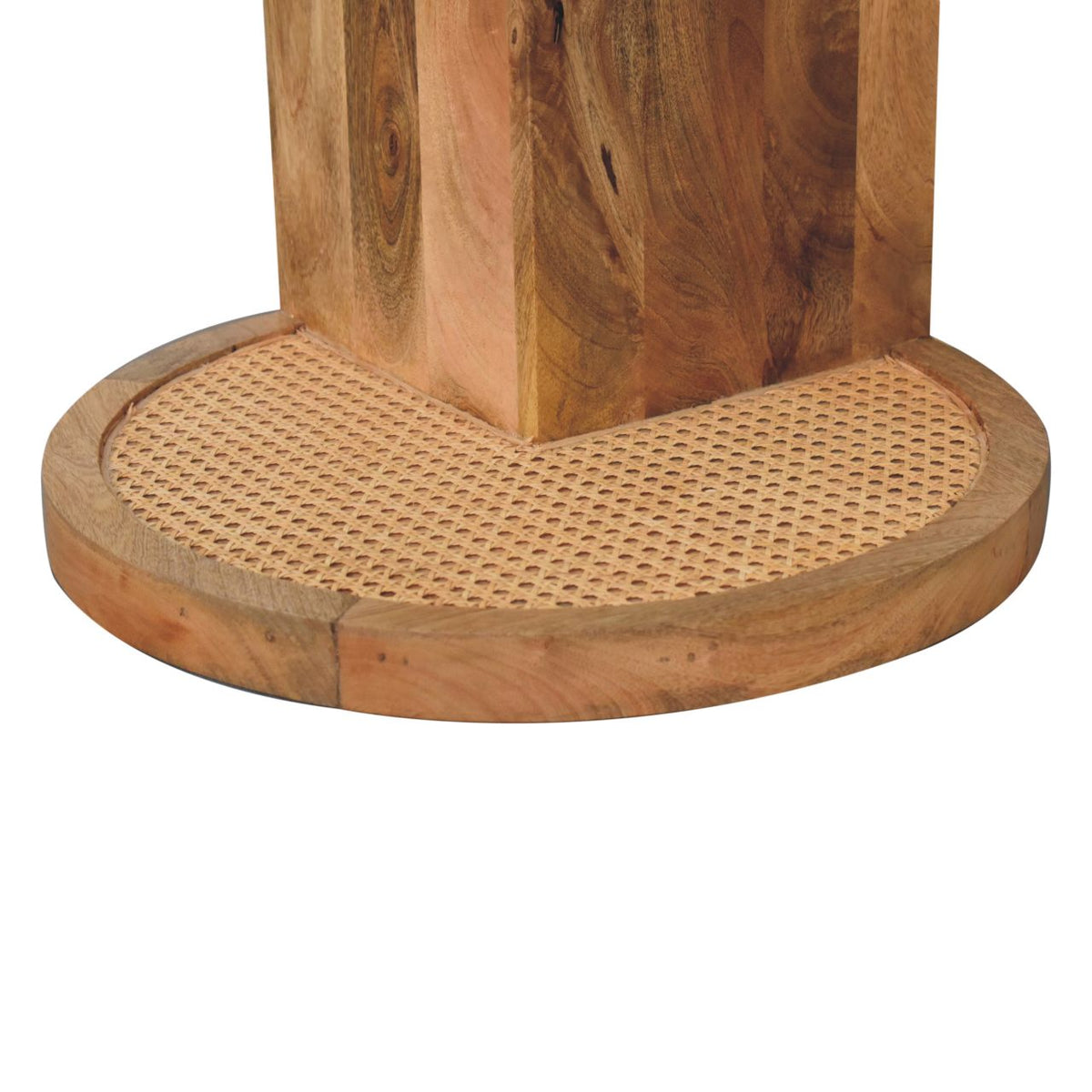 Close-Knit Corner Solid Mango Wood End Table – Oak-Ish Finish