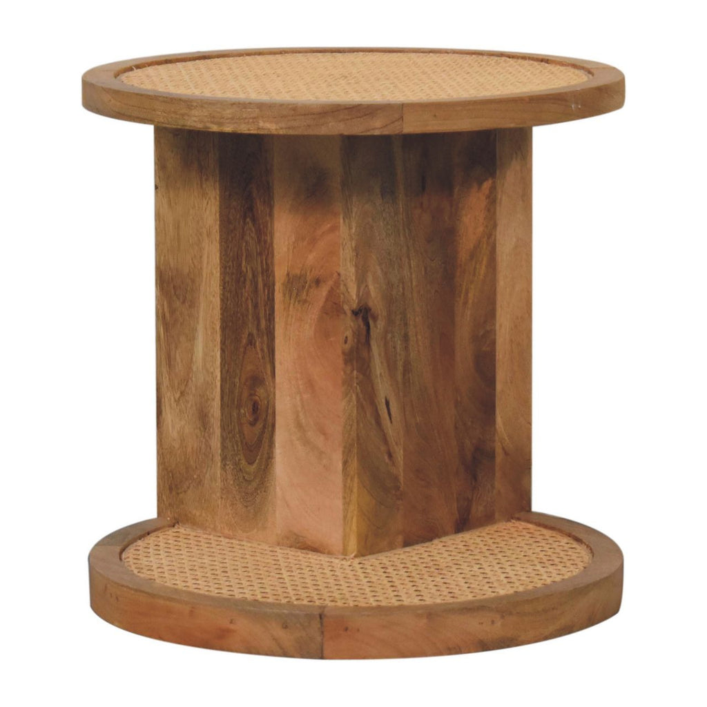 Close-Knit Corner Solid Mango Wood End Table – Oak-Ish Finish