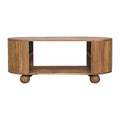 Soba Ball Open Solid Mango Wood Coffee Table – Oak-Ish Finish