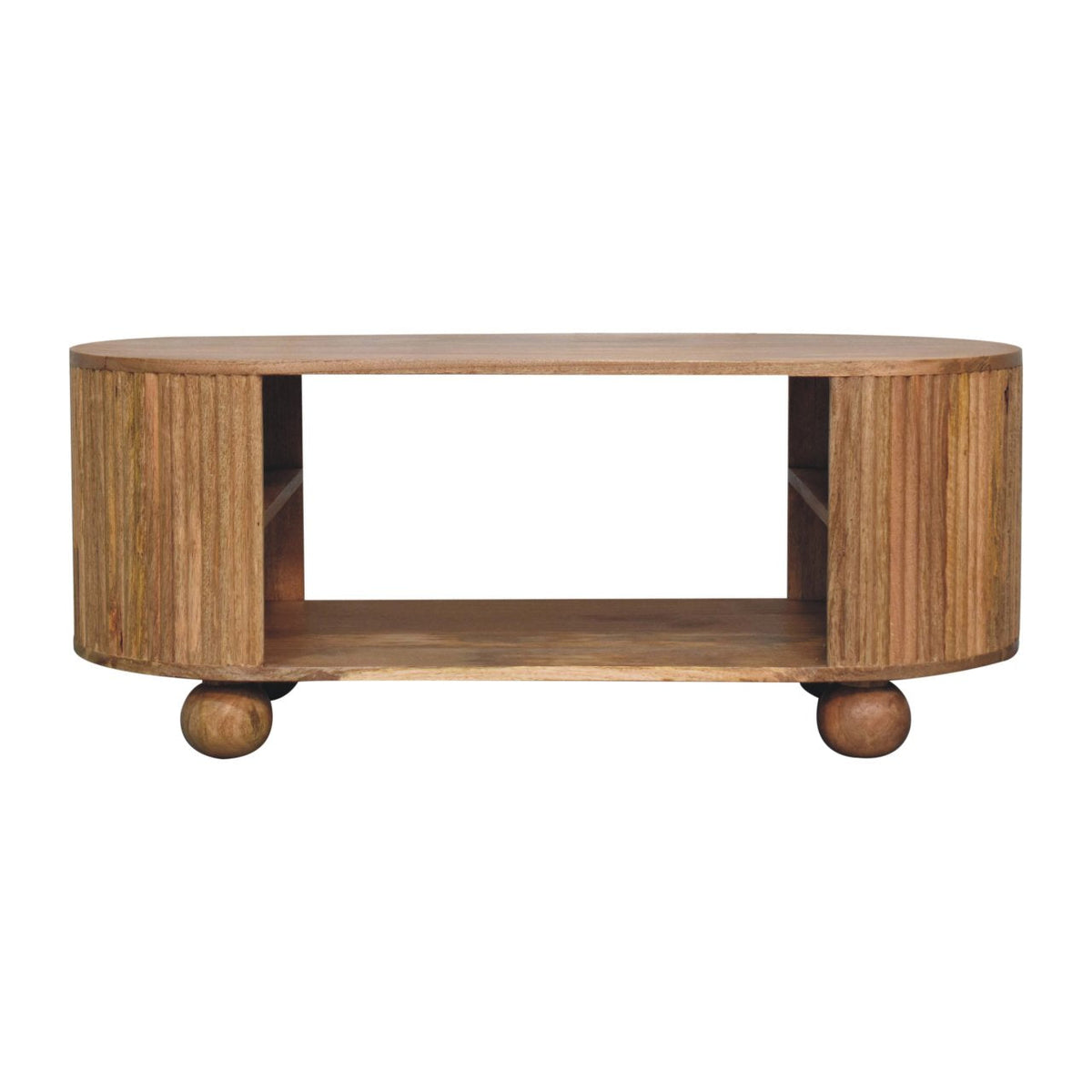Soba Ball Open Solid Mango Wood Coffee Table – Oak-Ish Finish
