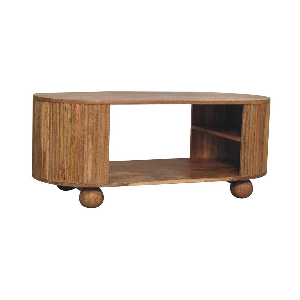 Soba Ball Open Solid Mango Wood Coffee Table – Oak-Ish Finish