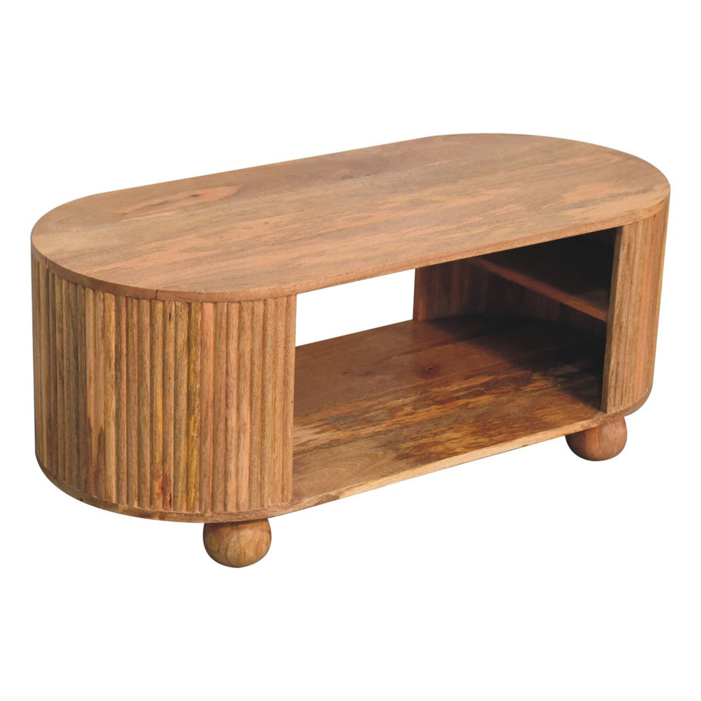 Soba Ball Open Solid Mango Wood Coffee Table – Oak-Ish Finish