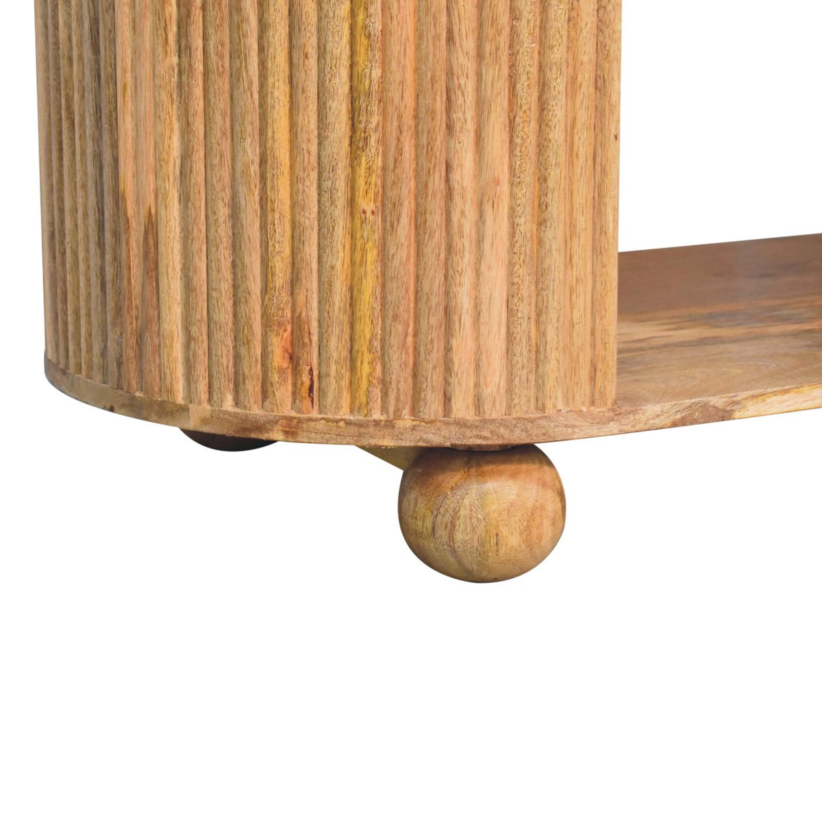 Soba Ball Open Solid Mango Wood Coffee Table – Oak-Ish Finish