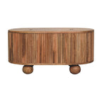 Soba Ball Lid-Up Solid Mango Wood Coffee Table – Oak-Ish Finish