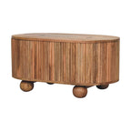 Soba Ball Lid-Up Solid Mango Wood Coffee Table – Oak-Ish Finish