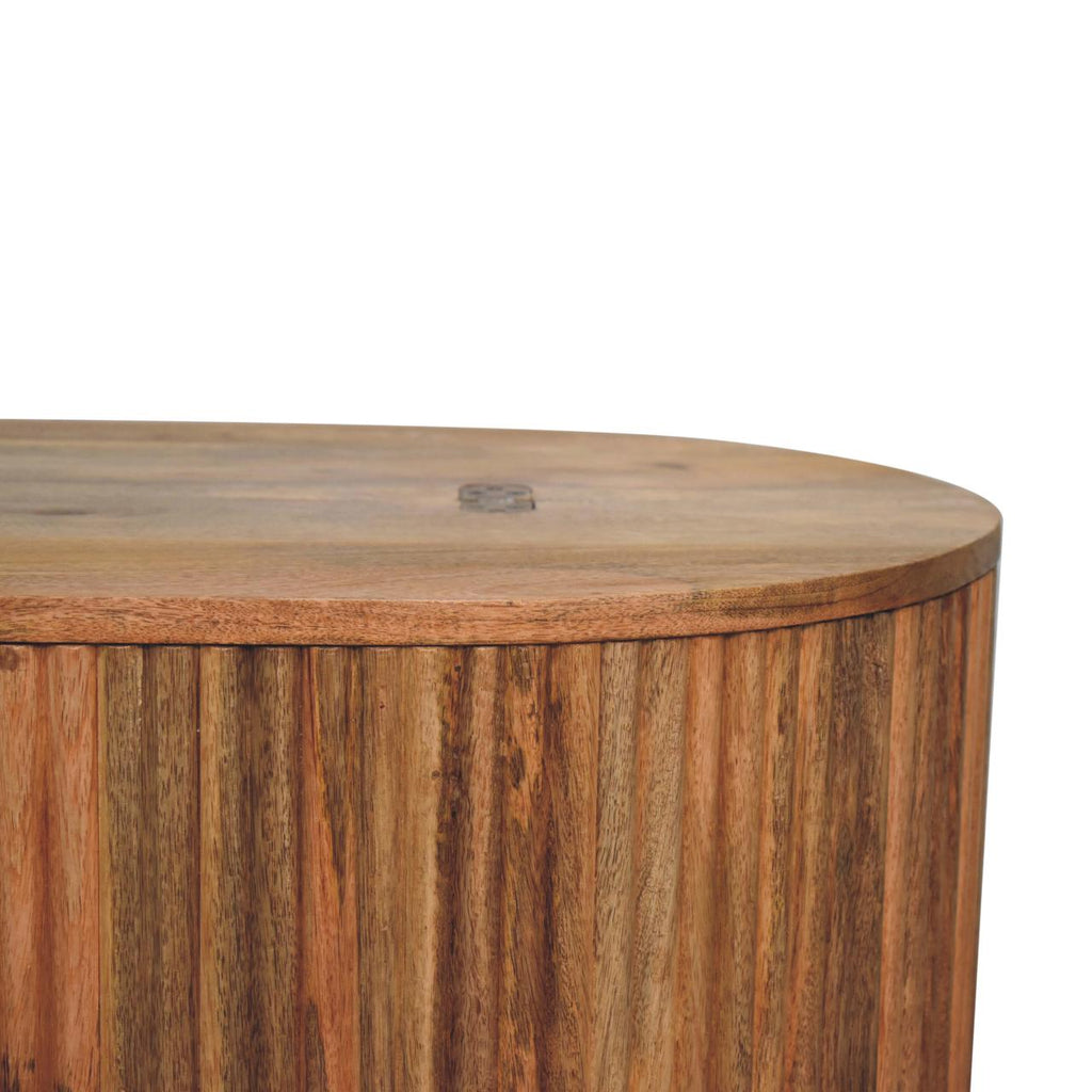 Soba Ball Lid-Up Solid Mango Wood Coffee Table – Oak-Ish Finish