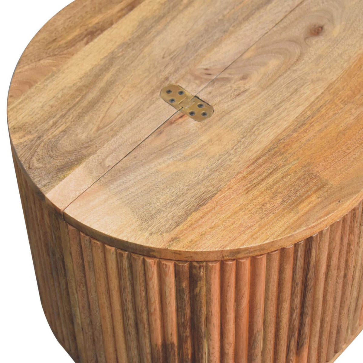 Soba Ball Lid-Up Solid Mango Wood Coffee Table – Oak-Ish Finish