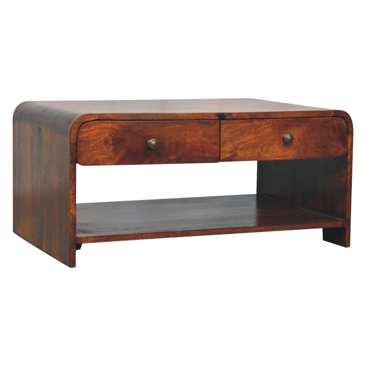 Aspen Slim Solid Mango Wood Coffee Table – Chestnut Finish