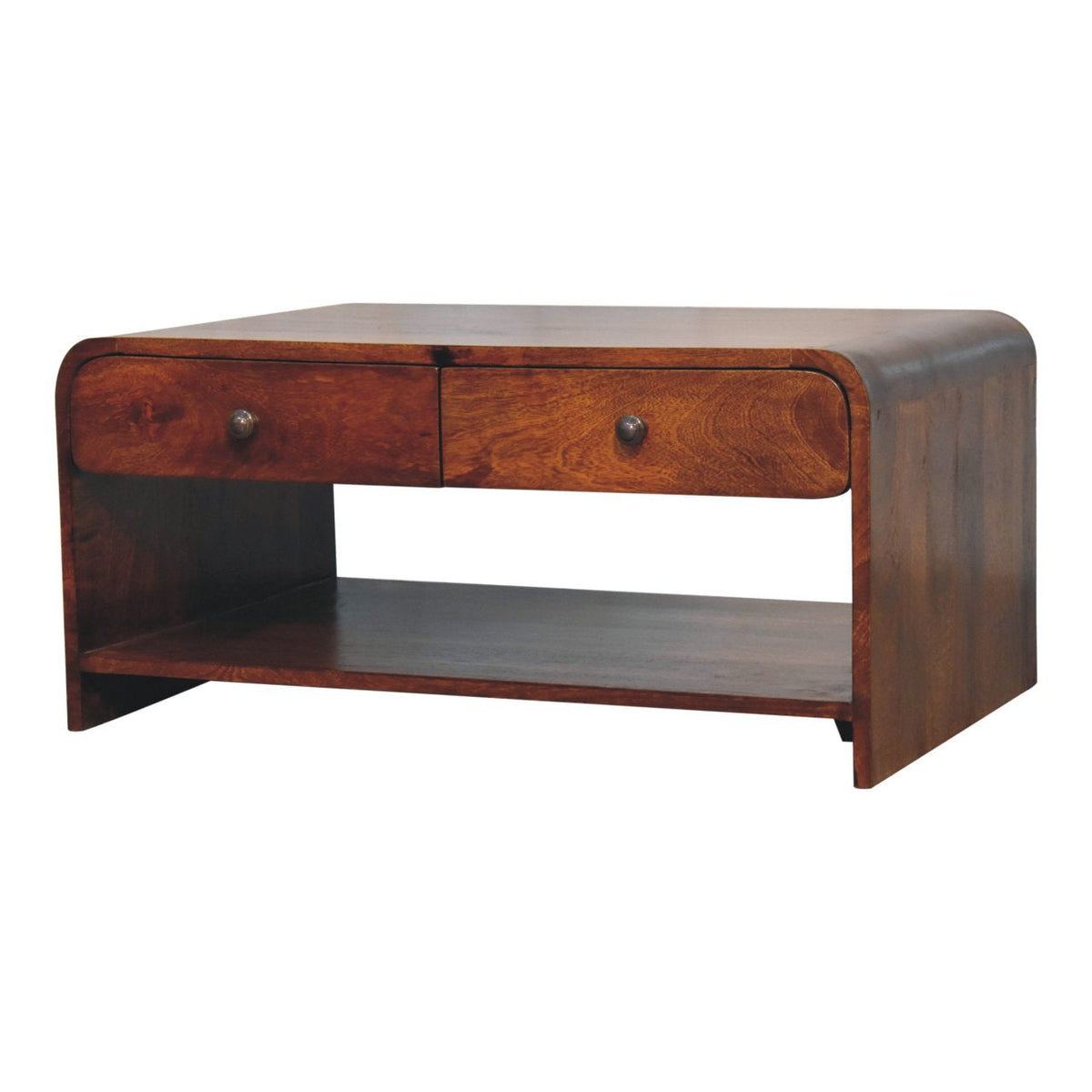 Aspen Slim Solid Mango Wood Coffee Table – Chestnut Finish