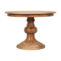 Round Turned Solid Mango Wood Dining Table – Oak-Ish Finish