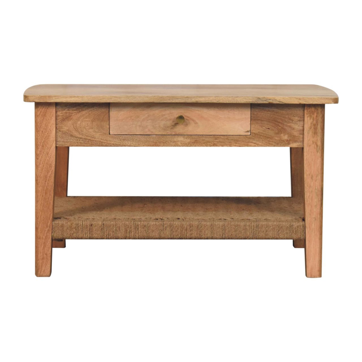 Rope 2-Drawer Solid Wood Coffee Table – Oak-Ish Finish