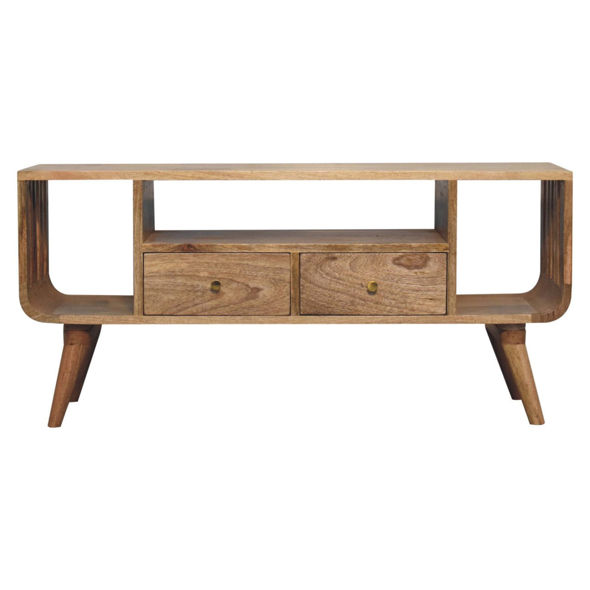 Soba Nordic Multi Solid Mango Wood Media Unit – Oak-Ish Finish