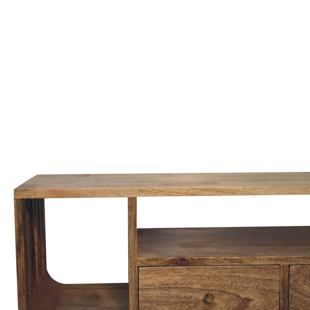 Soba Nordic Multi Solid Mango Wood Media Unit – Oak-Ish Finish