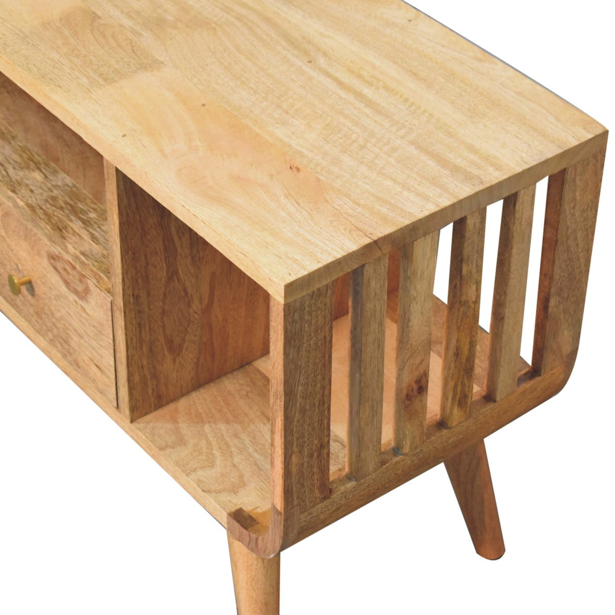 Soba Nordic Multi Solid Mango Wood Media Unit – Oak-Ish Finish