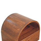 Dome Solid Mango Wood Bedside Table – Chestnut Finish