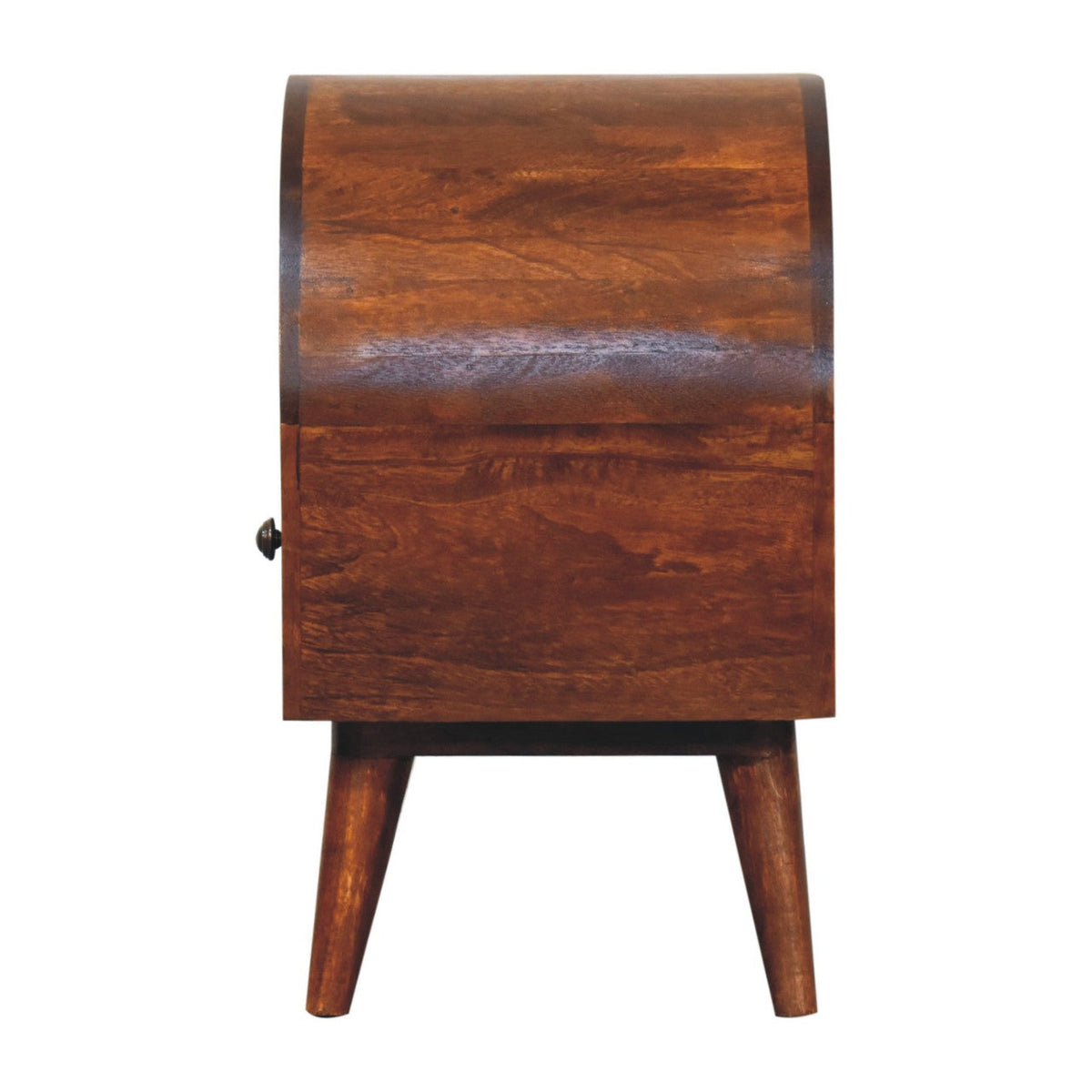 Dome Solid Mango Wood Bedside Table – Chestnut Finish