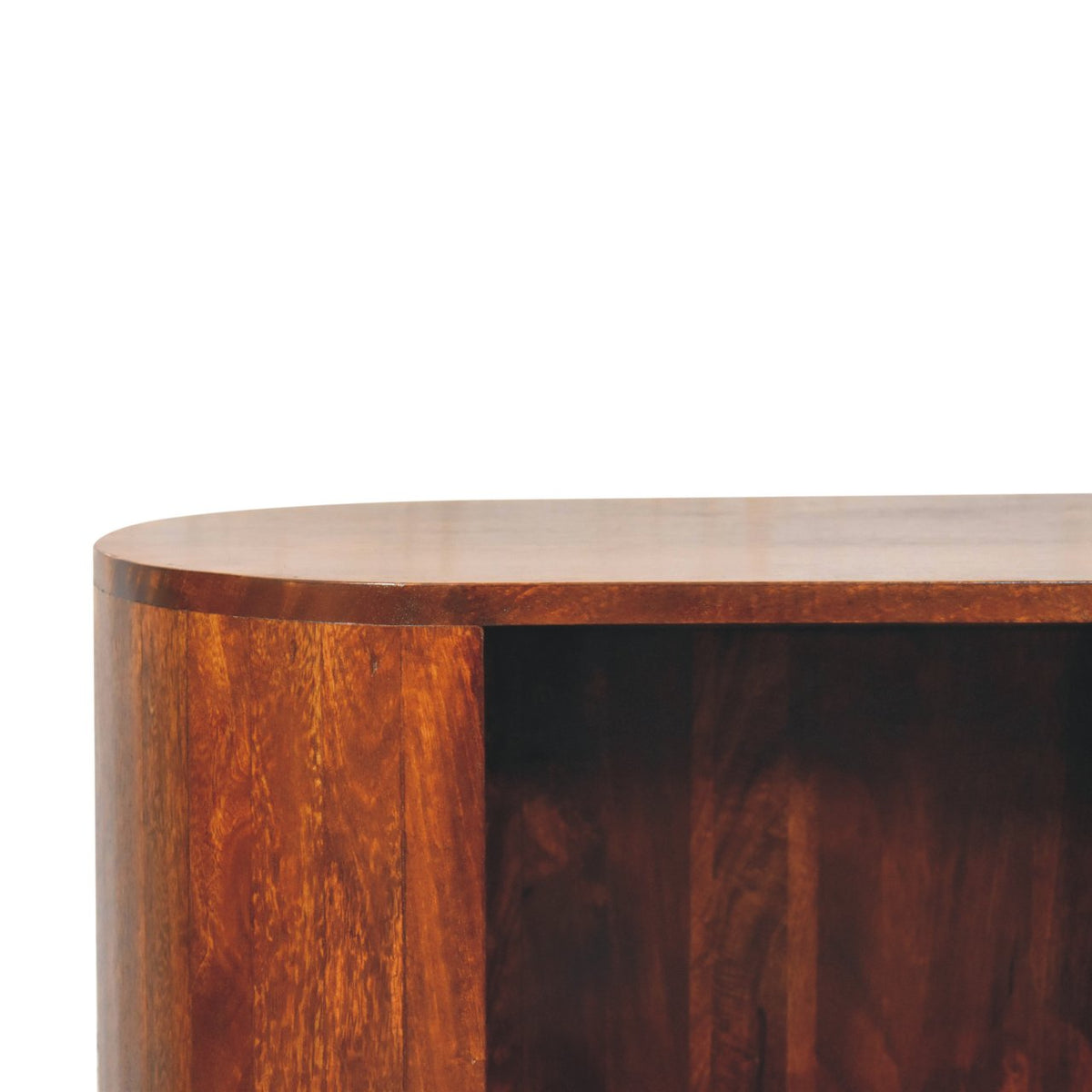 T-Bar Cortez Open Slot Solid Mango Wood Cabinet – Chestnut Finish