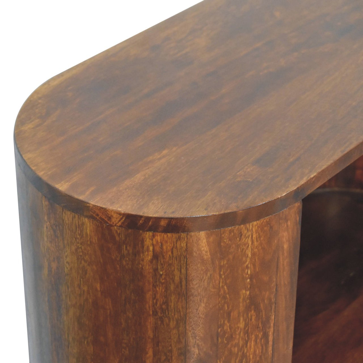 T-Bar Cortez Open Slot Solid Mango Wood Cabinet – Chestnut Finish