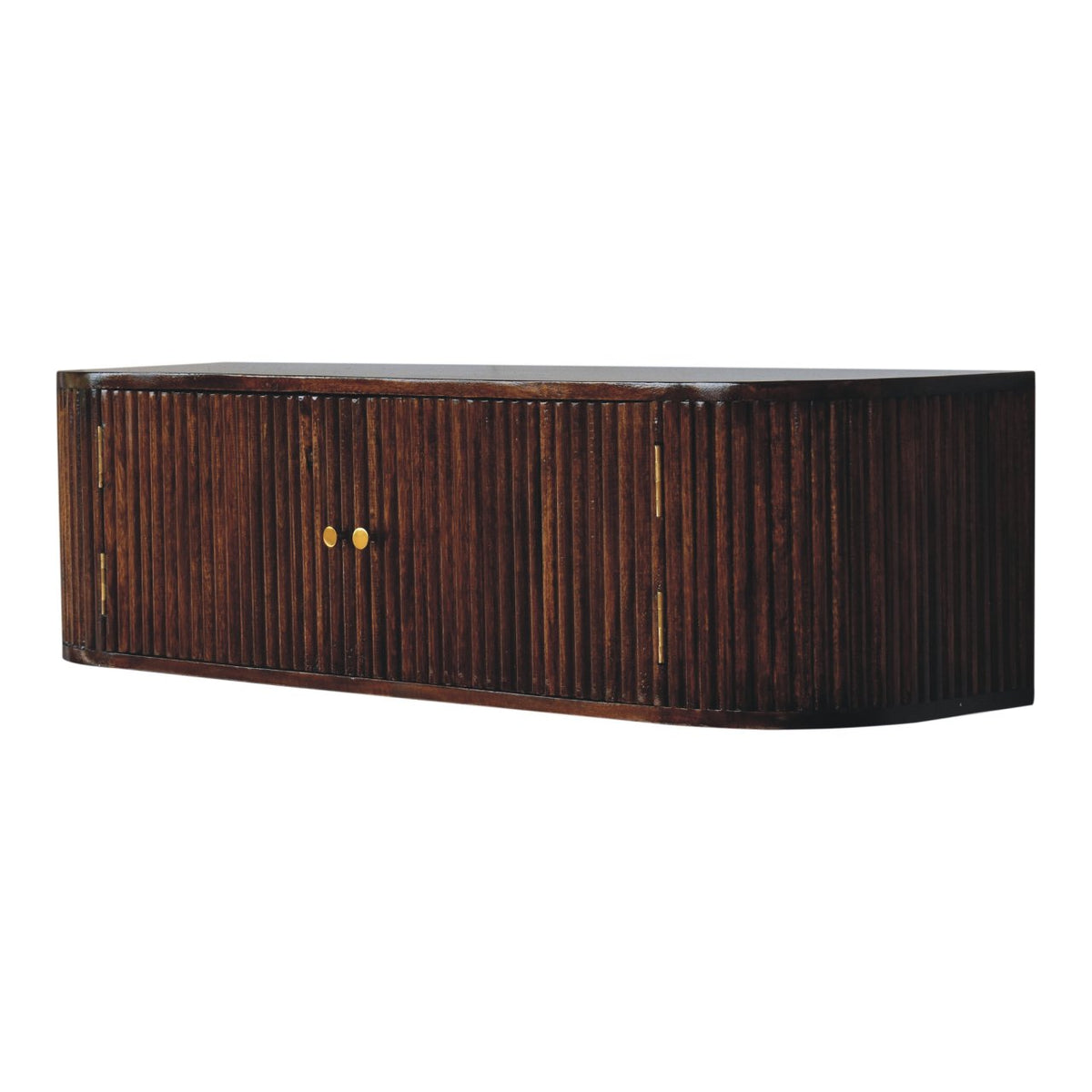 Chunky Wall-Mounted Solid Wood Console – Chestnut Finish