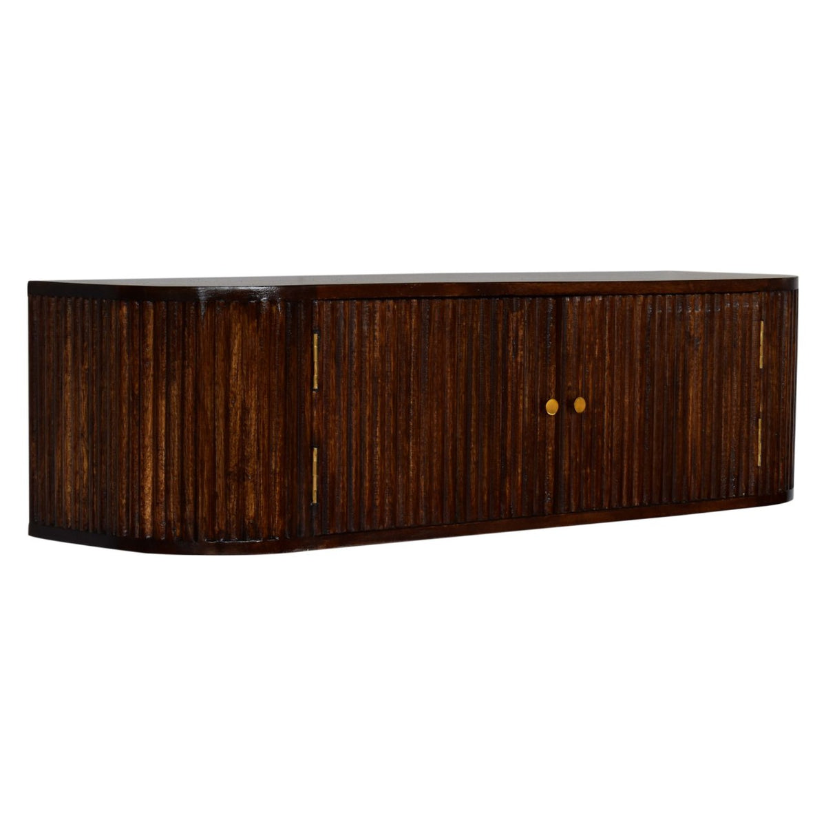 Chunky Wall-Mounted Solid Wood Console – Chestnut Finish