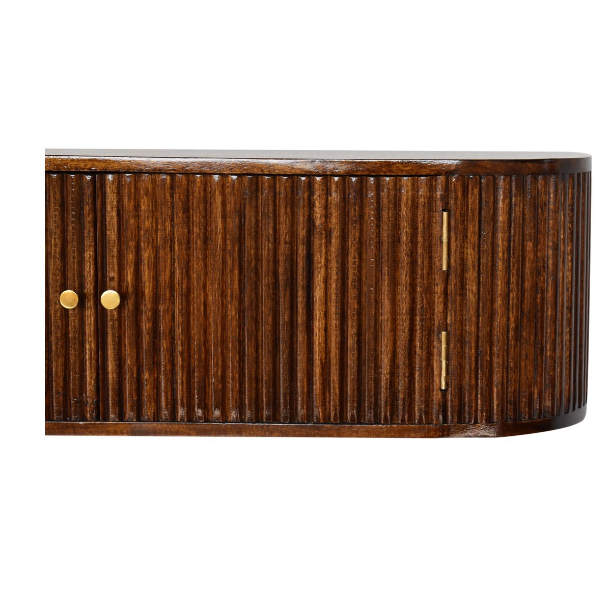 Chunky Wall-Mounted Solid Wood Console – Chestnut Finish