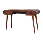 London Arch Solid Mango Wood Writing Desk – Chestnut Finish