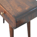 Solid Mango Wood Hallway Console Table – Curved 2-Drawer Design