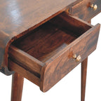 Solid Mango Wood Hallway Console Table – Curved 2-Drawer Design