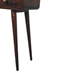 Solid Mango Wood Hallway Console Table – Curved 2-Drawer Design