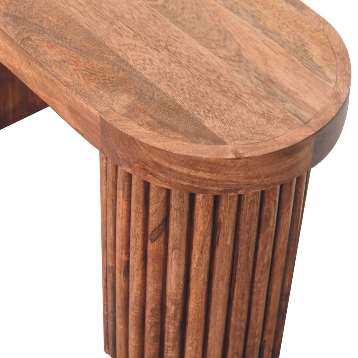 Serenity Mango Wood & White Terrazzo Coffee Table – Honey Caramel Finish