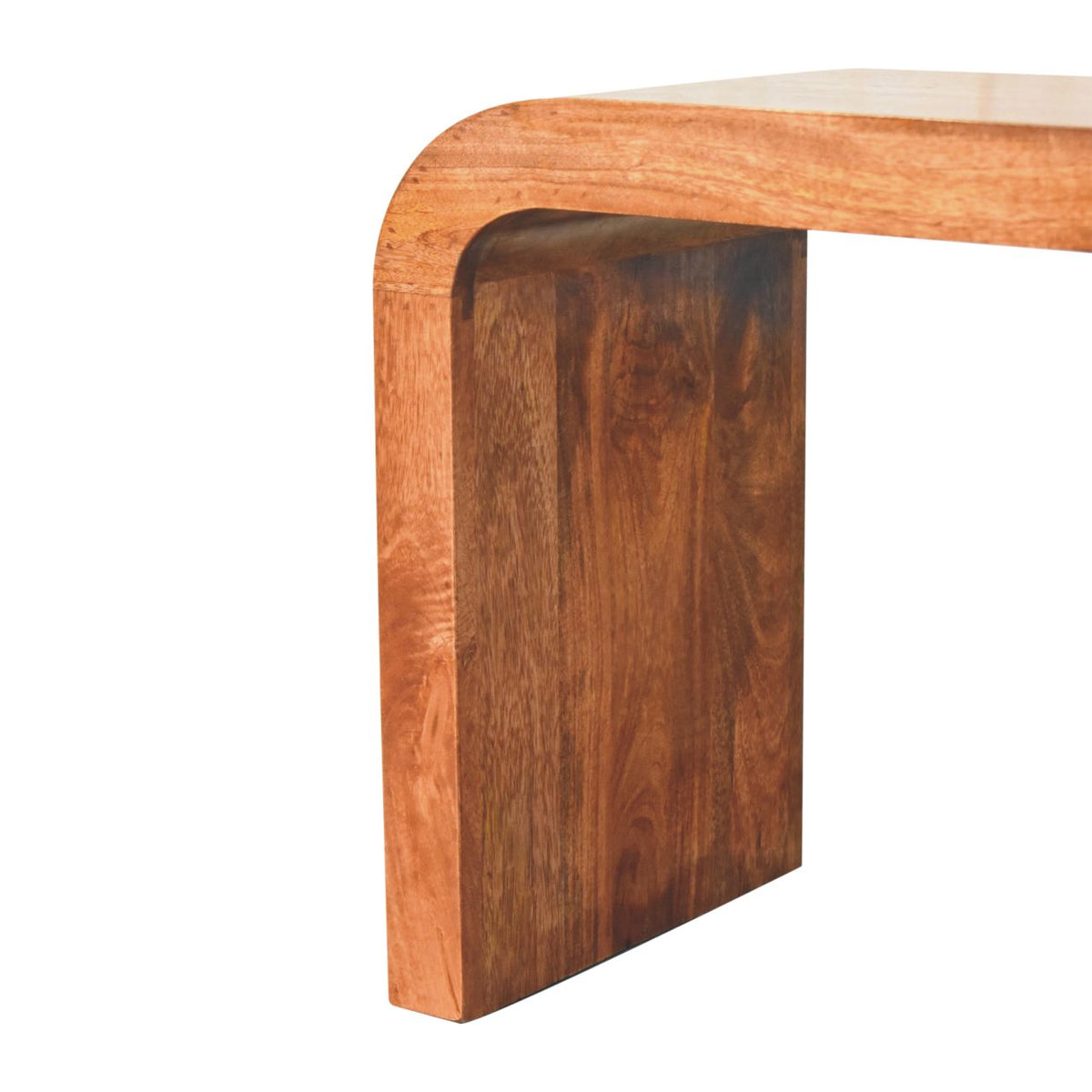 Serenity Mango Wood & White Terrazzo Coffee Table – Honey Caramel Finish