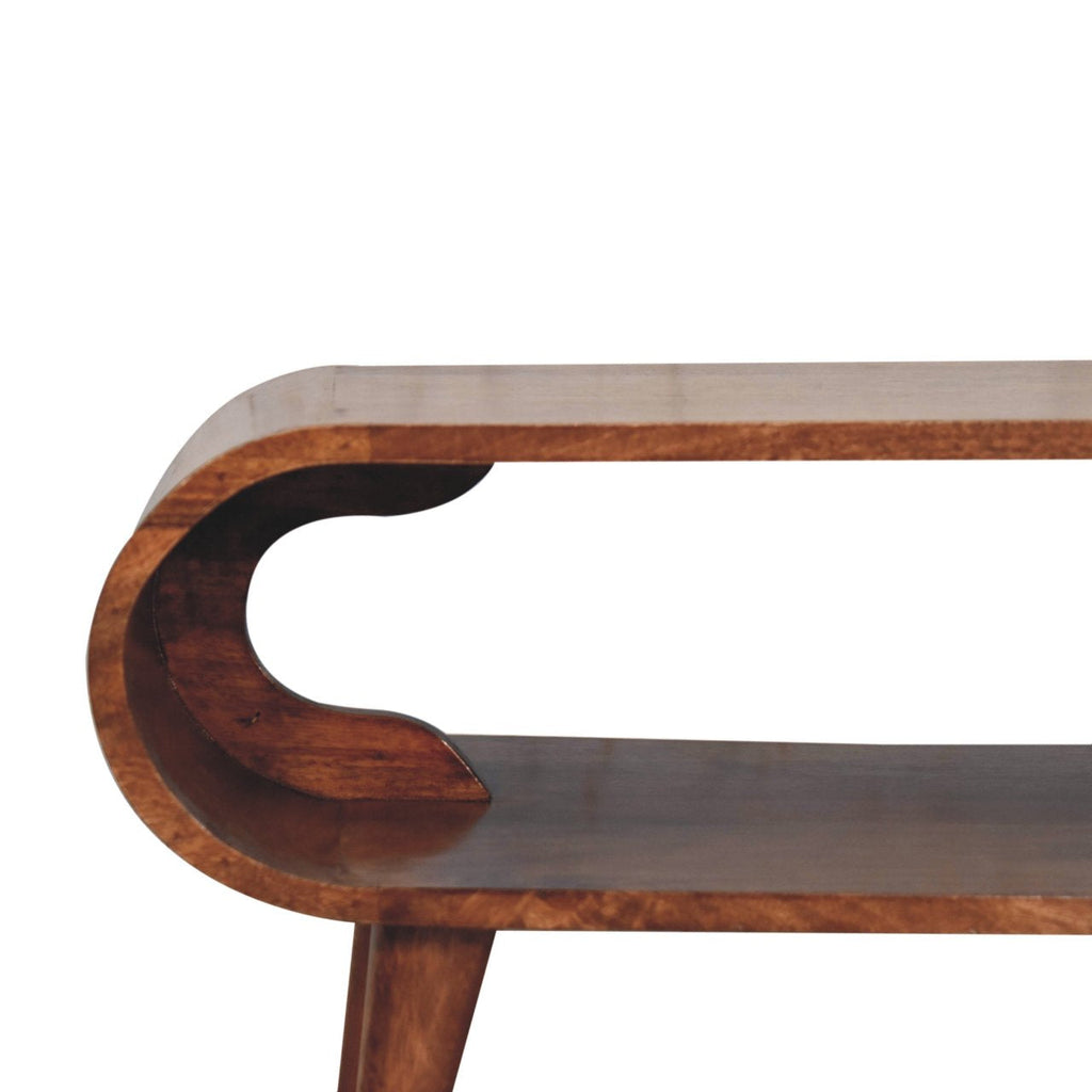 Amaya Nordic Style Solid Mango Wood Coffee Table – Honey Caramel Finish