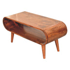 Amaya Nordic Style Solid Mango Wood Coffee Table – Honey Caramel Finish