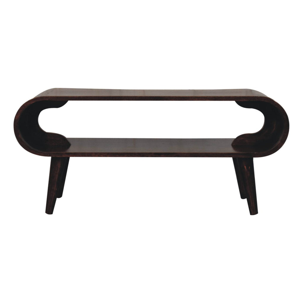 Amaya Open Solid Mango Wood Coffee Table – California Walnut Finish