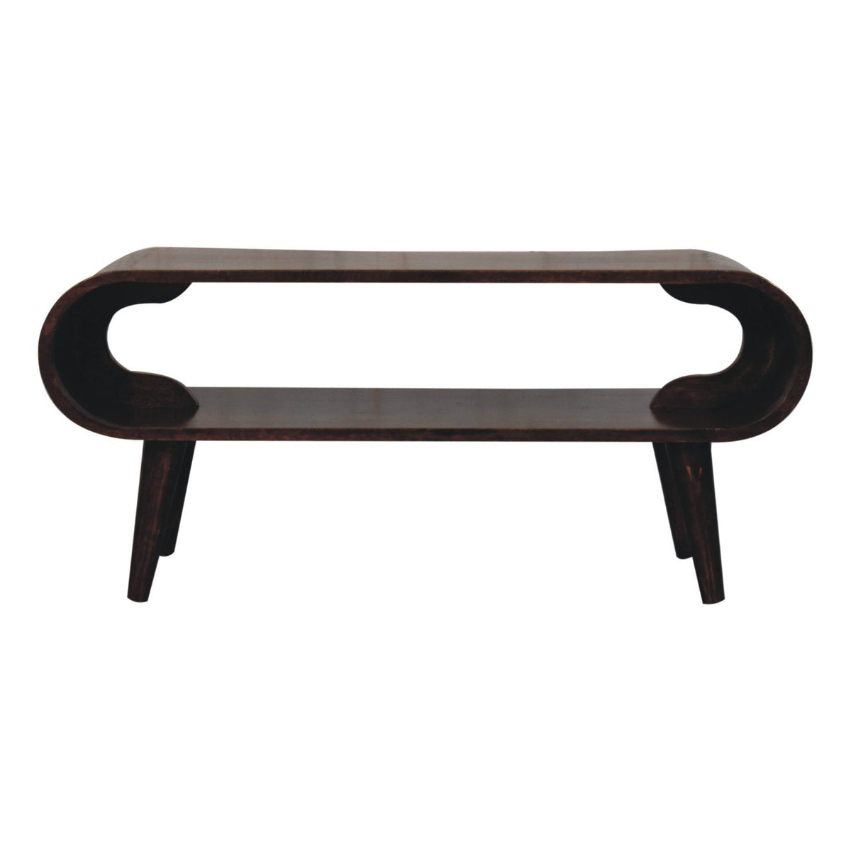 Amaya Open Solid Mango Wood Coffee Table – California Walnut Finish