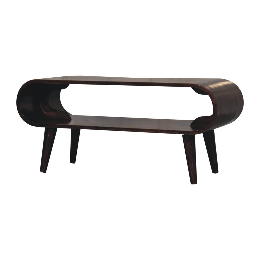 Amaya Open Solid Mango Wood Coffee Table – California Walnut Finish