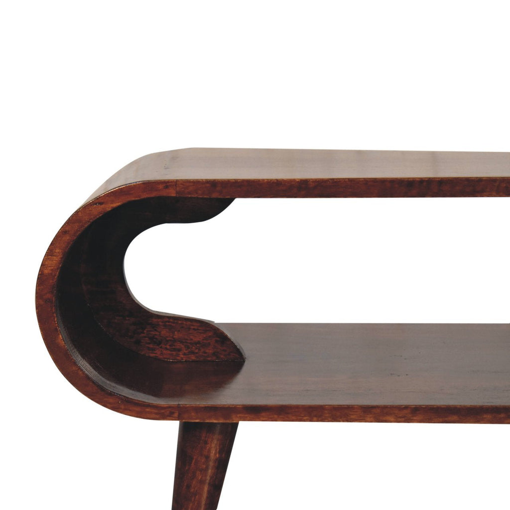 Amaya Open Solid Mango Wood Coffee Table – California Walnut Finish